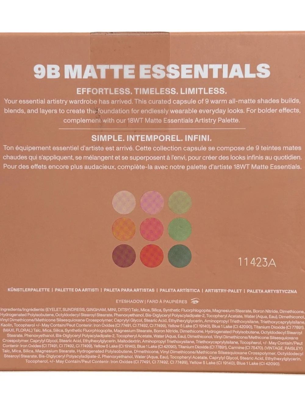 Morphe 9B Matte Essentials Artistry‎ Palette 9 Eyeshadow Pans NIB